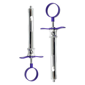 Seringue d'anesthésie dentaire 1,8 ml auto-aspirante avec anneau de maintien à un doigt, poignée colorée et plongeur à pointe fléchée en acier inoxydable allemand - Product Image 1