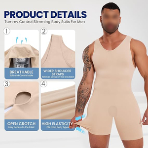 Compression Jumpsuit Unisex High Elastic Antibacterial Breathable Quick Dry Spandex/Nylon Seamless Full <b>Body</b> Sports Romper - Product Image 2