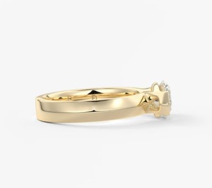 Anillo de compromiso de moissanita talla marquesa East West, plata de ley 925, chapado en oro de 14K, engaste de bisel, solitario de lujo único - Product Image 3