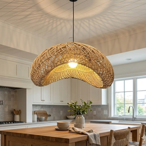 Abat-jour en rotin naturel tressé à la main, style bohème, pour lampe suspendue, café, restaurant, décoration intérieure - Product Image 3
