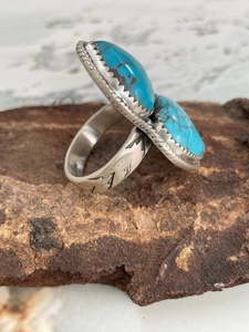 Arizona Turquoise Heart <b>Adjustable</b> <b>Ring</b> Handmade Sterling Silver Southwestern Artisan Boho Jewelry for Her - Product Image 4