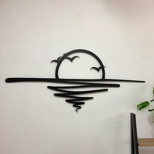Art mural minimaliste en métal, design d'oiseaux, découpe au laser, panneau décoratif, forme irrégulière, œuvre d'art faite à la main - Product Image 2