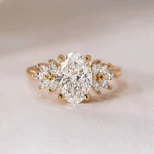 Bague de luxe unisexe en argent 925 plaqué or 14 carats certifiée IGI, la plus vendue, idéale pour mariage et fiançailles, disponible à l'exportation - Product Image 1