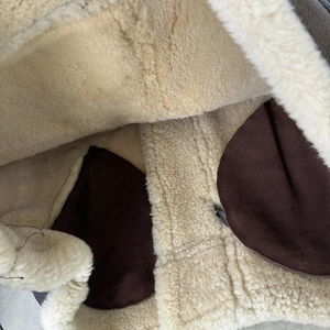 Veste personnalisée pour homme en cuir de mouton B3, écologique, coupe-vent, confortable, doublée de fourrure Sherpa, col rabattable, fermeture éclair - Product Image 5