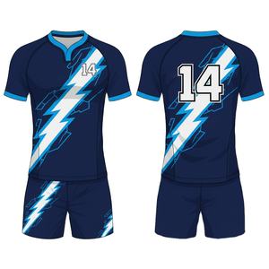 ชุดเครื่องแบบรักบี้วอลเลย์บอลแบบกำหนดเองชุดกีฬาโพลีเอสเตอร์100% แห้งเร็วระบายอากาศได้ดีชุดฝึกทีมยูนิเซ็กซ์ติดโลโก้ได้ตามต้องการ - Product Image 1