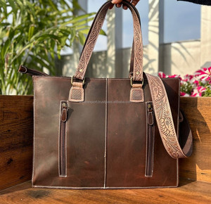 Nueva llegada de alta calidad tallado a mano de cuero flecos bolso de mano sillín manta tela bolsos de cuero para mujer multiuso - Product Image 5