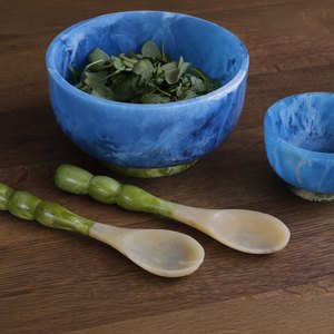 Hand Carved Resin Fruit <b>Bowl</b> Decorative Salad <b>Serving</b> <b>Bowl</b> Ruffled Brown <b>Serving</b> <b>Bowl</b> for Home Party Gift - Product Image 3