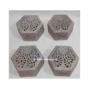 Cajas de Joyería de Piedra de Savia Natural Talladas a Mano con Diseño Floral, de la Mejor Calidad, para Decoración del Hogar y Reventa - Product Image 4