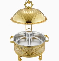Plat de service de luxe PHC 150L en acier inoxydable doré, chauffe-plat à vapeur pour buffet, maintien au chaud 24h avec contrôle de température pour mariages