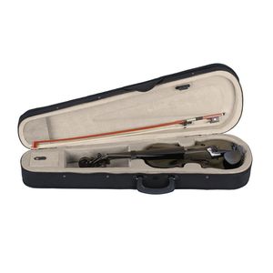 Nuovo custodia per violino acustico 3/4 con archetto e resina (nero) per studenti di musica elettrica, violini per principianti con archetto in legno di abete e tiglio - Product Image 5
