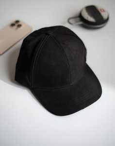 Unisex <b>Black</b> Cotton Baseball Cap 6-Panel Fitted Solid Color Casual Adult Hat Four Seasons Style - Product Image 2