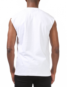 Men's <b>Black</b> Sleeveless O-Neck <b>Tank</b> <b>Top</b> Solid Color Casual Wear Knitted Cotton Material - Product Image 2
