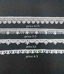 Bordure en dentelle guipure ajourée à motif floral, décorative et complexe, pour la confection de vêtements, robes, textiles de maison et la décoration. - Product Image 4