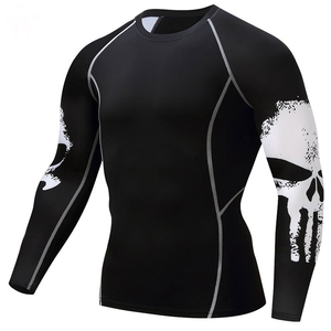 Wholesale Lightweight Men Boxing Training Compression Shirts OEM Slim Fit Men Quick Dry Fitness Rash Guard - Product Image 5