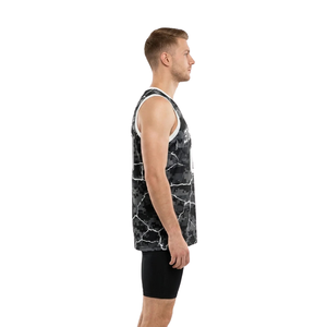 Conjunto de Baloncesto con Diseño Gráfico Crack para Hombre, Camiseta sin Mangas con Cuello en V, Nombre y Número del Jugador, Pantalones Cortos Ajustados, Conjunto de Dos Piezas, 100% Algodón - Product Image 5