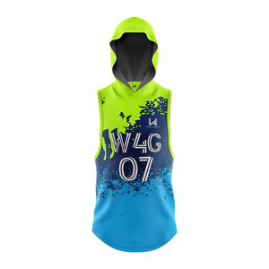 Chaleco Deportivo Personalizado sin Mangas con Capucha, Impresión Sublimada, Poliéster que Absorbe la Humedad, Unisex, Diseño Degradado - Product Image 5