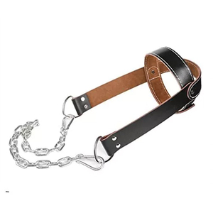 Customized Heavy-Duty Soft Strong Leather <b>Head</b> Harness Powerlifting Gym Fitness Safety <b>Training</b> Gear for Weightlifting Neck - Product Image 3