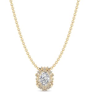 Colliers pendentifs REYES Luxury en or massif 14 carats, certifiés GRA, avec moissanite, design tournesol, cadeaux de mariage, bijoux fins pour femmes - Product Image 6
