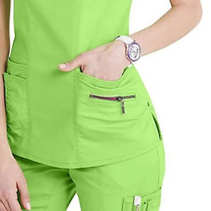 ชุดสครับพยาบาลผ้าสแปนเด็กซ์โพลีเอสเตอร์ระบายอากาศได้ดี ขายดีที่สุด ขายส่ง ผ้าถักเป็นมิตรกับสิ่งแวดล้อม - Product Image 2