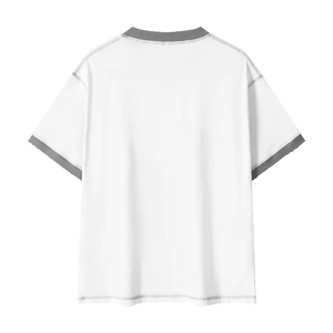 เสื้อยืดแฟชั่นหรูหรา หนัก 260 กรัม สำหรับผู้ชาย พิมพ์ลายตามสั่ง ทรงโอเวอร์ไซส์ เย็บตะเข็บตัดกัน ผ้าฝ้ายลำลอง ล้างสีแบบแอซิดวอช สไตล์วินเทจ ริงเกอร์ - Product Image 2