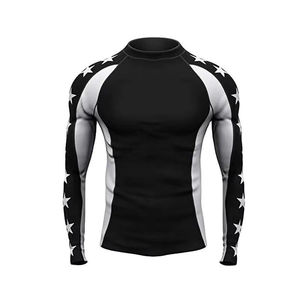 Wholesale High Quality Printed <b>Men's</b> Rash Guard Long Sleeves UV Protection Anti-Bacterial Quick Dry Customizable Logo/Color - Product Image 1