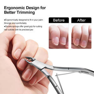 Cortaúñas y recortador de acero inoxidable plateado duradero profesional con punta afilada para el cuidado de las uñas y la herramienta de manicura - Product Image 4