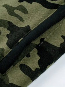 Men's Camouflage Color Block Pullover Hoodie Olive Green Black <b>Woodland</b> Camo Fleece Sweatshirt Streetwear Casual Fashion Hoodie - Product Image 4