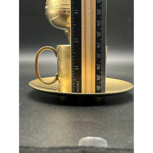 Elegant Antique Brass <b>Cup</b> and <b>Saucer</b> Set with Intricate Hand Work Design for Vintage-inspired Tea Parties and Coffee Moments - Product Image 3