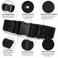 Ceinture tactique Molle pour homme de haute qualité, super résistante, à sangle unique, avec logo personnalisé, fabrication industrielle, robuste, thermolaquée, 32 œillets