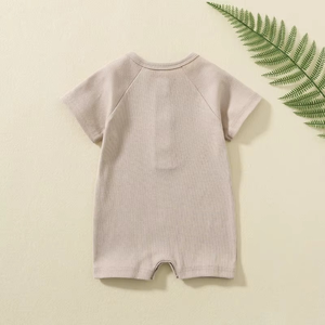 Combinaison courte à manches courtes pour enfants, 0-24 mois, combinaison douce pour bébé, vêtements pour nouveau-né, une pièce - Product Image 4