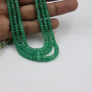 ลูกปัดมรกตแซมเบียธรรมชาติทรงรอนเดลเหลี่ยมเรียบ ขนาด 3-6 มม. ยาว 16 นิ้ว สำหรับทำเครื่องประดับ - Product Image 1