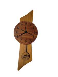 Wooden Wall <b>Clock</b> Round Analog Mechanical <b>Silent</b> Sweep Minimalist Handmade Abstract & Geometric Design Living Room Decor - Product Image 3