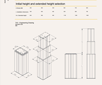 Columna de Accionamiento Lineal Telescópica Rectangular para Control de Altura de Robots Semi-Humanoides