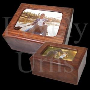 Urna de madera para memoriales con ventana para foto, en 2 tamaños, para adultos medianos, contenedor para cenizas. - Product Image 3
