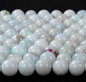Perles rondes en amazonite naturelle blanche, pierres précieuses, pour la fabrication de bijoux, bracelets, colliers, artisanat, brin complet - Product Image 5