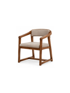 Modern Upholstered Wooden <b>Armchair</b> with Fabric Seat and Backrest, Solid <b>Wood</b> <b>Frame</b> for Dining, Living Room and Cafe Furniture. - Product Image 3