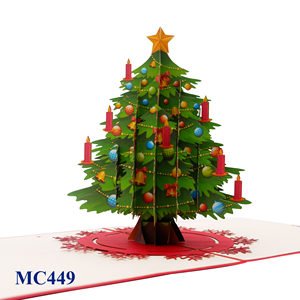 Las mejores tendencias artesanías de papel hechas a mano para Navidad Vietnam impresión Offset superventas diseño personalizado grande 3D Noel Tree Pop Card - Product Image 1