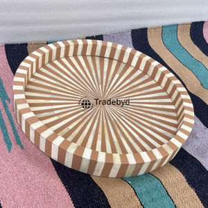 Elegante Bandeja Móvil Moderna con Incrustaciones de Hueso, Decoración Premium Hecha a Mano para Mesa de Comedor, Tradebyd - Product Image 1