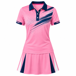 Custom Women Tennis Uniform Sublimation Graphic Polo Shirt <b>Skirt</b> Set Breathable Quick Dry Badminton Dress Tracksuit Wholesale - Product Image 3