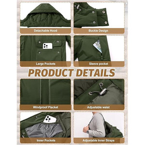 <b>Men</b>’s <b>Long</b> Winter Parka Puffer <b>Jacket</b> Water Repellent Windbreaker Insulated Thick Hooded Puffy Coat Cold Weather Outerwear - Product Image 5