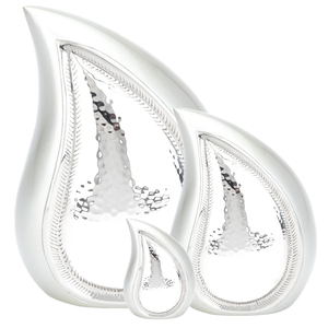 Pet Cremation Urn Teardrop Shape Black White Paw Print Design <b>Memorial</b> <b>Keepsake</b> for Pets Ashes Classic Design Tear Drop Urn - Product Image 6