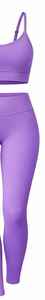 Ensemble de vêtements de yoga violet avec spandex flexible pour femmes - Product Image 5