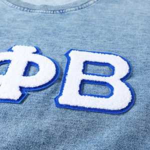Sudadera de Cuello Redondo de Mezclilla Zeta Phi Beta con Bordado Chenille, Ropa de Sororidad Griega, Sudadera Unisex de Algodón Premium - Product Image 3