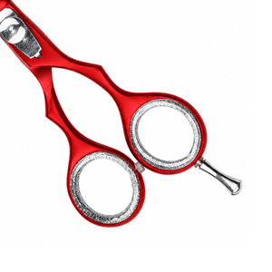 Ciseaux de coiffure 5'' à faible MOQ, motif rayé rouge et blanc, en acier inoxydable de qualité supérieure, ajustables, durables, pour la coupe de barbe et de cheveux en salon - Product Image 4