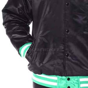 Veste d'hiver en soie haut de gamme pour homme avec col montant et logo frontal, vêtement d'extérieur décontracté respirant et écologique à manches longues - Product Image 4