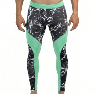 Mens Gym Leggings Compression Sports Tights Lightweight Stretch Moisture Wicking Breathable Running Training Fitness <b>Exercise</b> - Product Image 6