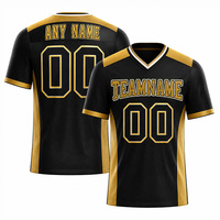 Maillot de football américain personnalisé, impression par sublimation, 100% polyester, OEM, respirant, col en V, unisexe, manches courtes, couleur unie