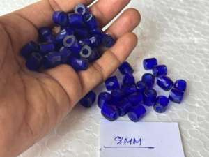 Perles de verre facettées bleu cobalt 8 mm, tube cylindrique transparent, style russe, pour la fabrication de bijoux, fournitures en boîte - Product Image 3