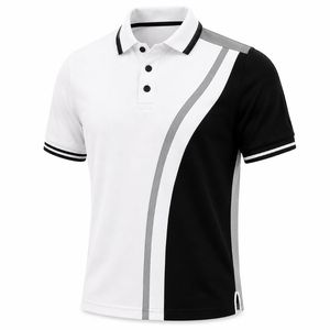 Chemise noire à manches courtes pour homme, tissu jersey respirant, style décontracté, ODM - Product Image 2
