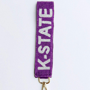Porte-clés et dragonne de poignet Art Déco de haute qualité, avec lettres brodées et perles de verre colorées, faites main et personnalisées, motif floral, pour la rentrée scolaire - Product Image 6